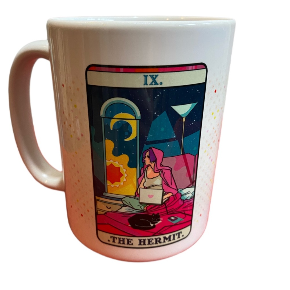 Hermit Tarot Card Coffee Tea Mug 15oz Wrap Design Microwave Dishwasher Safe